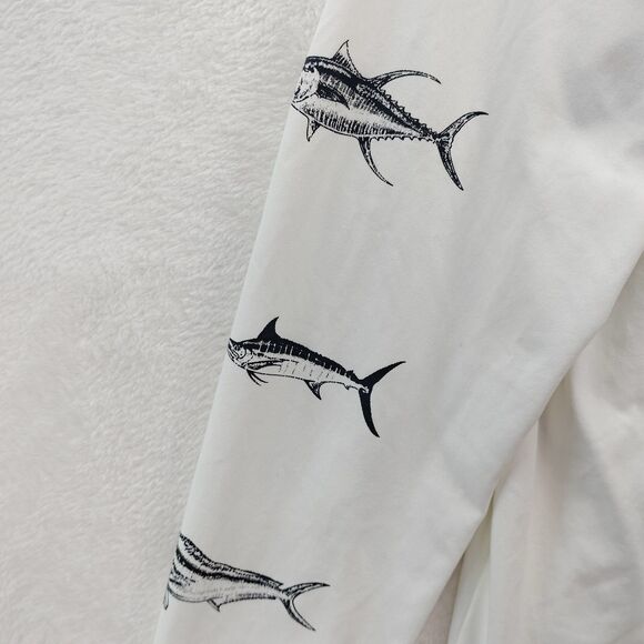 PELAGIC Shirt Mens Large White Fishing AquaTek UVP Long Sleeve Performance Logo - Picture 13 of 14